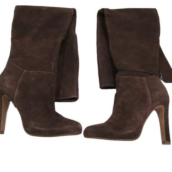 NEW BRIAN ATWOOD x Express Over-The-Knee Suede Boots – Brown